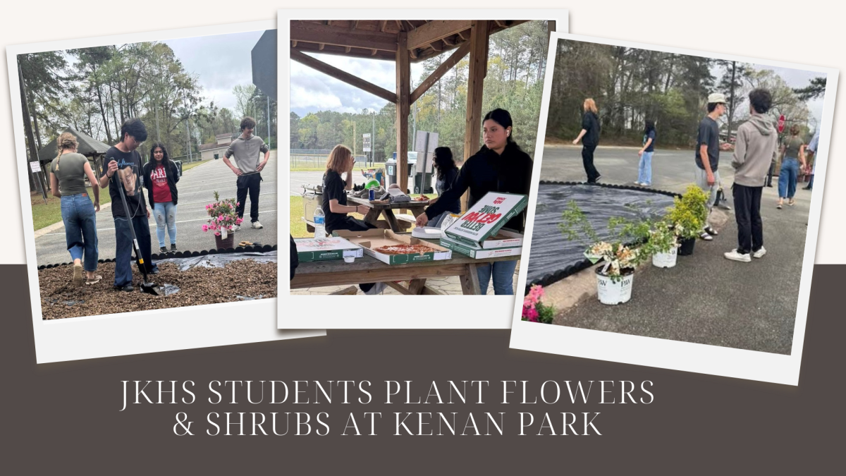 Image of high school student planting shrubs
